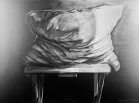 a drawing of a pillow on a chair