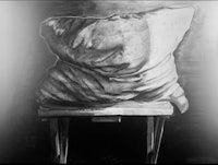 a drawing of a pillow on a chair